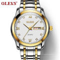 OLEVS Montres Hommes Mode Étanche En Acier Inoxydable Analogique Quartz Montre De Luxe Diamants Montre D&#39;affaires